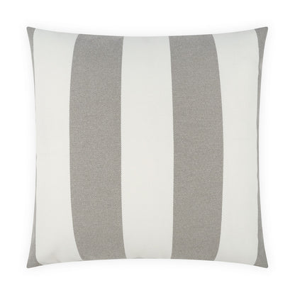 D.V. KAP HOME   22"x22" Outdoor Melbourne Pillow - Platinum Stripes, Nautical, Beach    - OD-546-P-2222