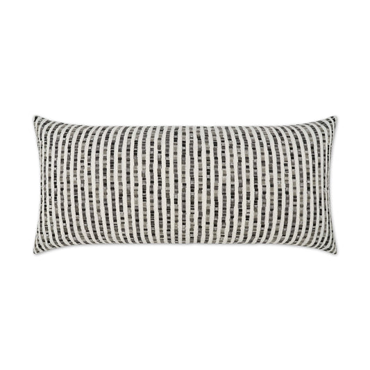 D.V. KAP HOME   12"x24" Outdoor Lonny Lumbar Pillow - Domino Stripes, Beach    - OD-556-D-1224