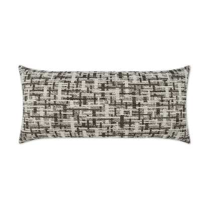 D.V. KAP HOME   12"x24" Outdoor Zahwe Lumbar Pillow - Grey Abstract, Transitional    - OD-558-G-1224