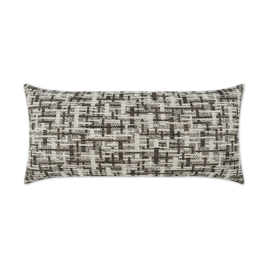 D.V. KAP HOME   12"x24" Outdoor Zahwe Lumbar Pillow - Grey Abstract, Transitional    - OD-558-G-1224