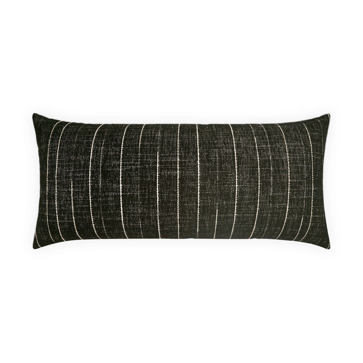 D.V. KAP HOME   12" x 24" Outdoor Koprin Lumbar Pillow - Noir Stripes    - OD-574-N-1224