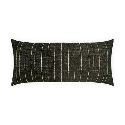 D.V. KAP HOME   12" x 24" Outdoor Koprin Lumbar Pillow - Noir Stripes    - OD-574-N-1224
