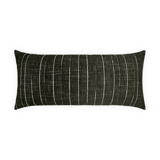 D.V. KAP HOME   12" x 24" Outdoor Koprin Lumbar Pillow - Noir Stripes    - OD-574-N-1224