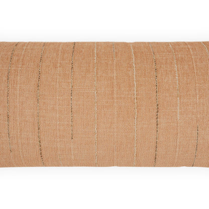 D.V. KAP HOME   12" x 24" Outdoor Koprin Lumbar Pillow - Salmon Stripes    - OD-574-S-1224