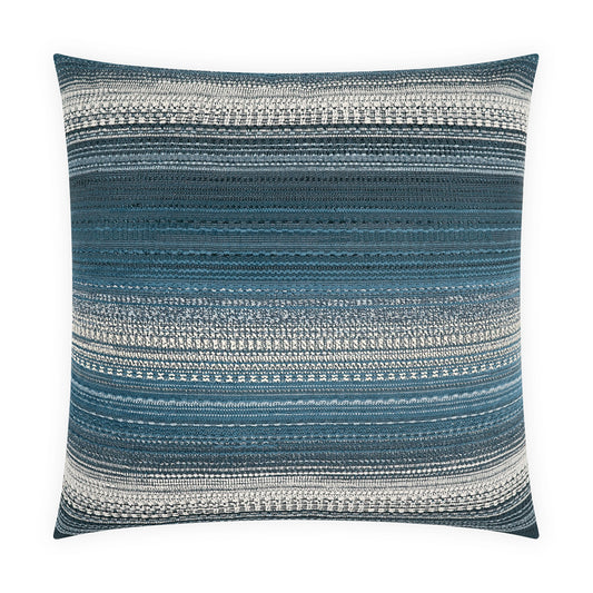 D.V. KAP HOME   22" x 22" Outdoor Ihara Pillow - Indigo Stripes    - OD-577-I-2222