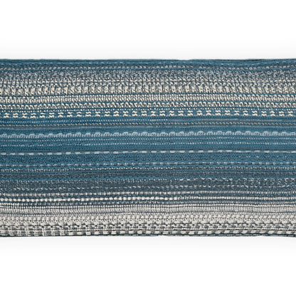D.V. KAP HOME   12" x 24" Outdoor Ihara Lumbar Pillow - Indigo Stripes    - OD-578-I-1224