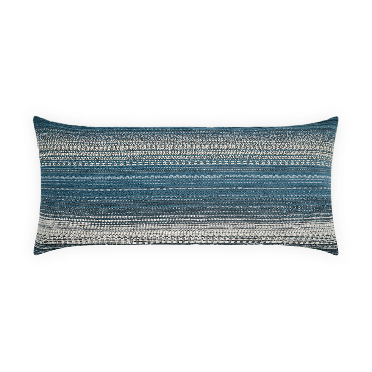 D.V. KAP HOME   12" x 24" Outdoor Ihara Lumbar Pillow - Indigo Stripes    - OD-578-I-1224
