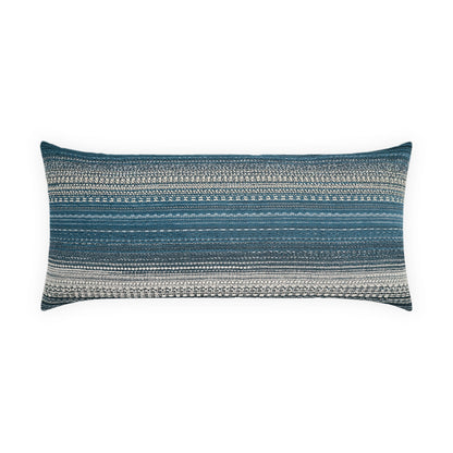 D.V. KAP HOME   12" x 24" Outdoor Ihara Lumbar Pillow - Indigo Stripes    - OD-578-I-1224