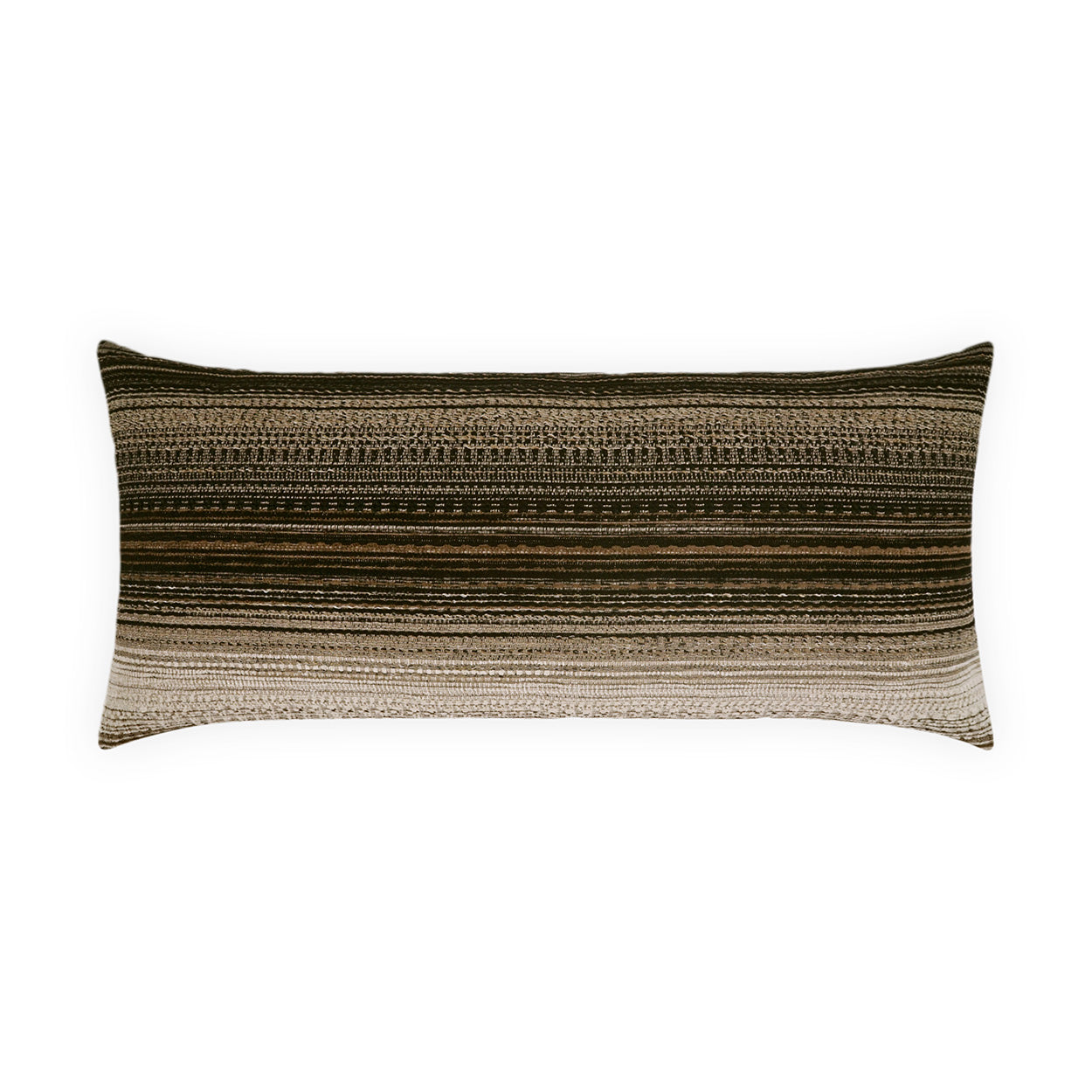 D.V. KAP HOME   12" x 24" Outdoor Ihara Lumbar Pillow - Mink Stripes    - OD-578-M-1224