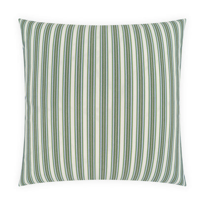D.V. KAP HOME   22" x 22" Outdoor Pendle Pillow - Green Stripes    - OD-579-G-2222