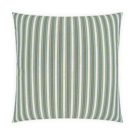 D.V. KAP HOME   22" x 22" Outdoor Pendle Pillow - Green Stripes    - OD-579-G-2222
