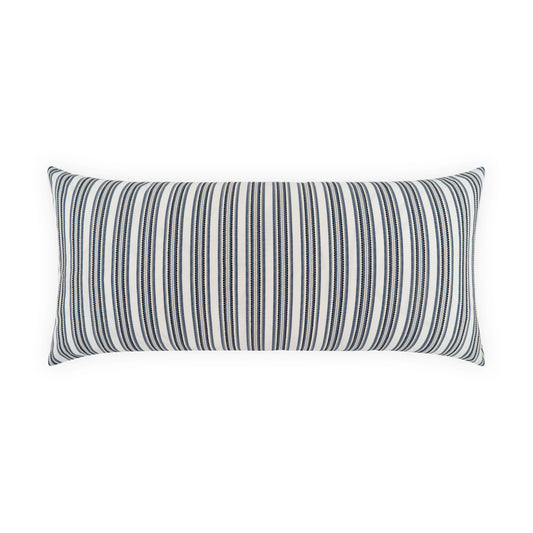D.V. KAP HOME   12" x 24" Outdoor Pendle Lumbar Pillow - Blue Stripes    - OD-580-B-1224