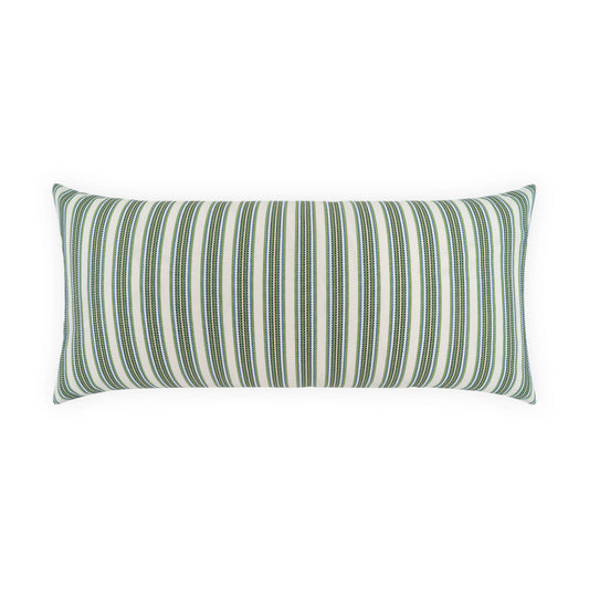 D.V. KAP HOME   12" x 24" Outdoor Pendle Lumbar Pillow - Green Stripes    - OD-580-G-1224