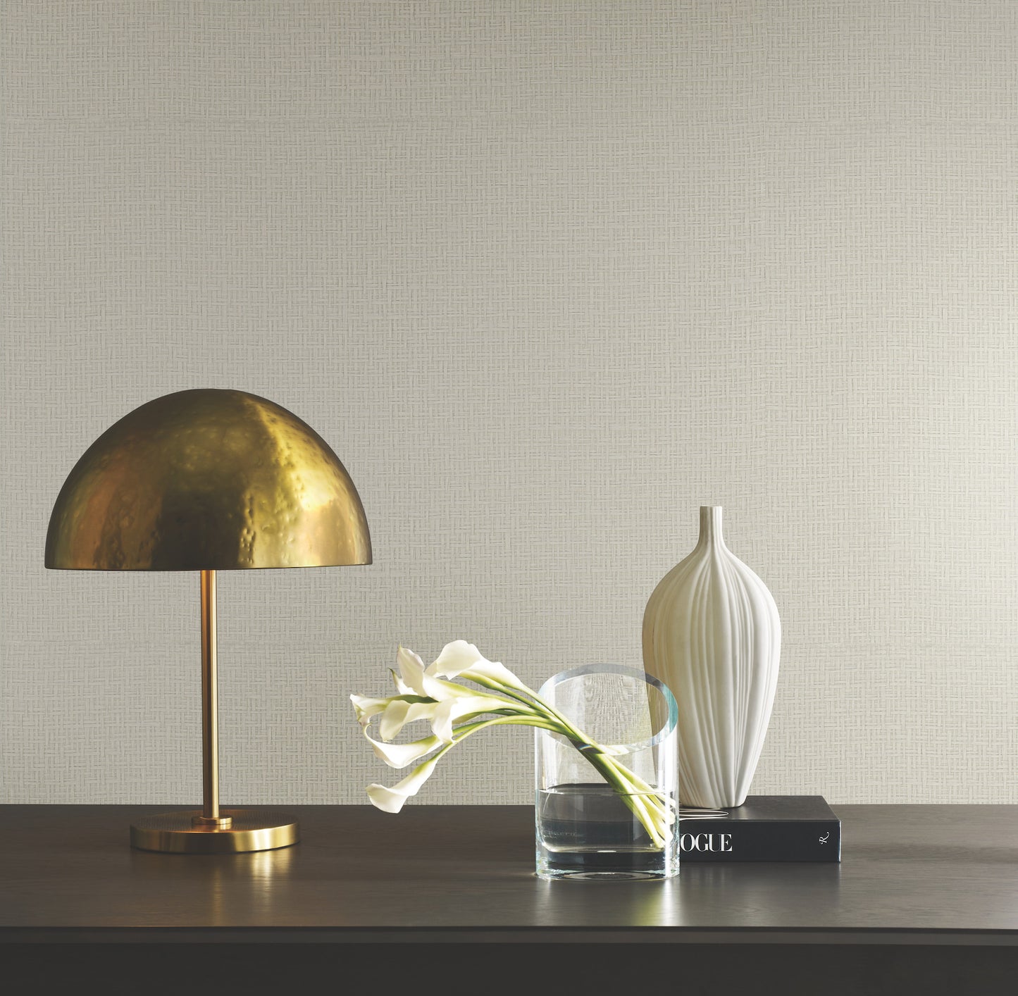 York Wallcoverings Grasscloth and Natural Resource Tatami Weave Pale Grey Wallpaper Traditional Grasscloth Greys   - OG0525GV