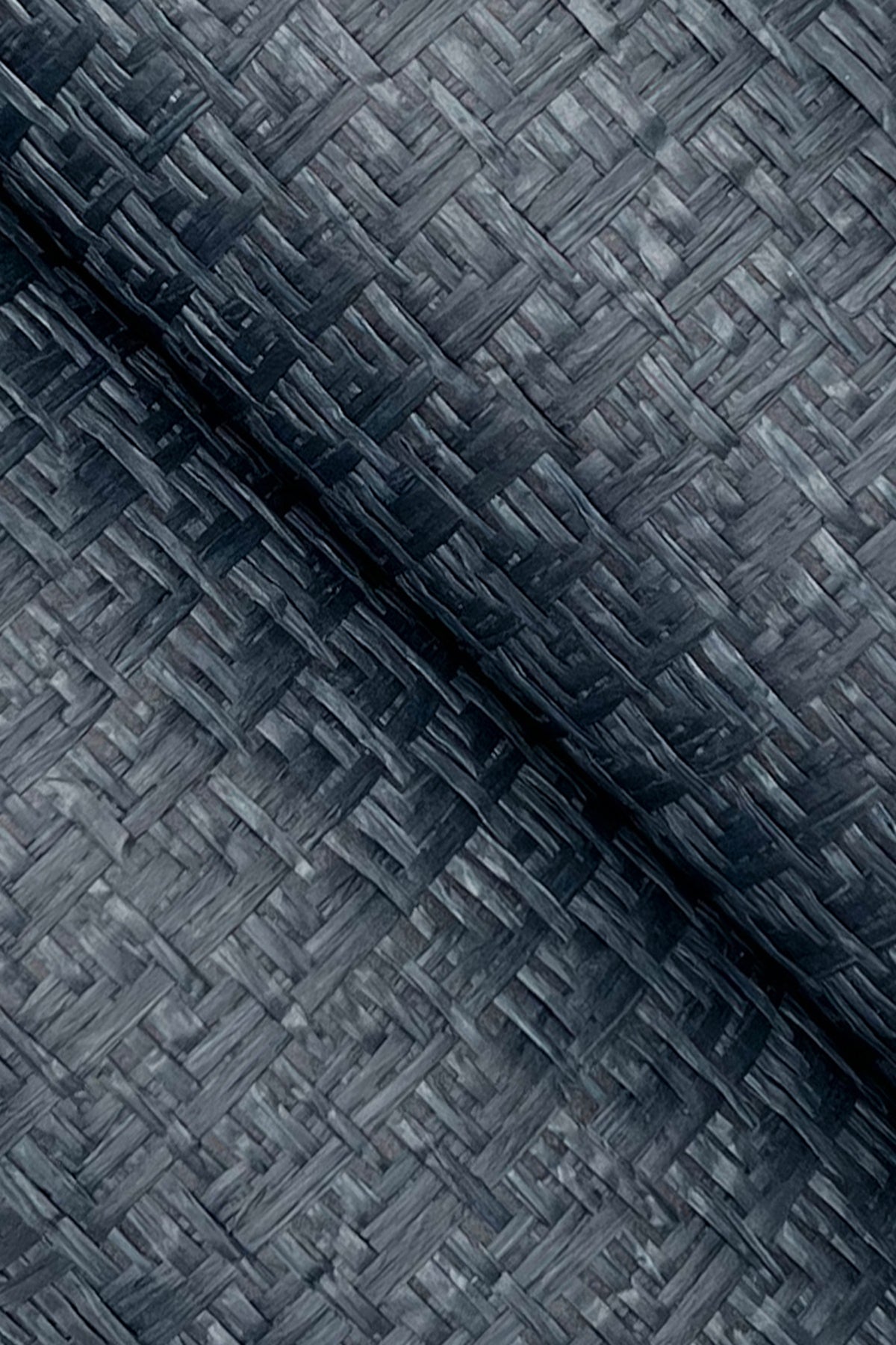 York Wallcoverings New Origins Tatami Weave Navy Wallpaper Traditional Grasscloth Blues   - OG0529GV