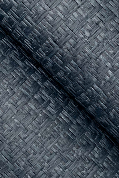 York Wallcoverings New Origins Tatami Weave Navy Wallpaper Traditional Grasscloth Blues   - OG0529GV