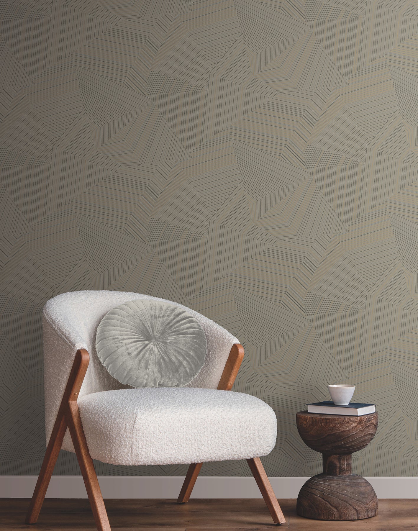 York Wallcoverings New Origins Dotted Maze Glint Wallpaper  Geometrics Metallics   - OI0613