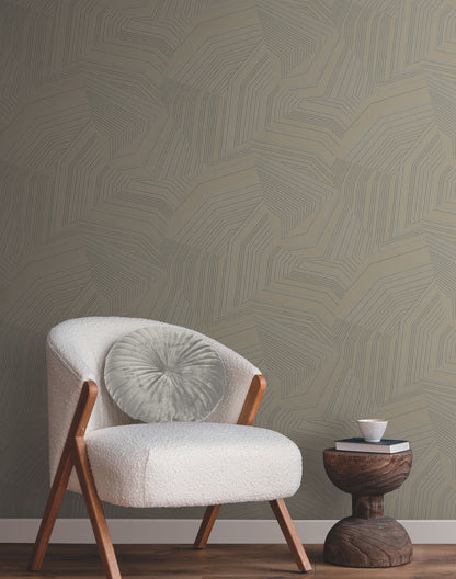York Wallcoverings New Origins Dotted Maze Glint Wallpaper  Geometrics Metallics   - OI0613
