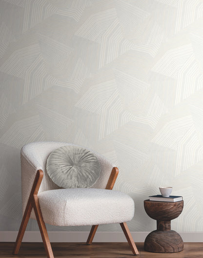 York Wallcoverings New Origins Dotted Maze White Wallpaper  Geometrics Whites and Off-Whites   - OI0615