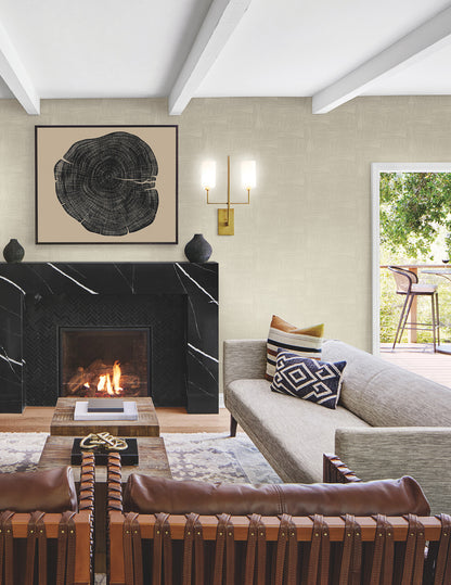 York Wallcoverings New Origins Wicker Dot Light Taupe Wallpaper  Geometrics Browns   - OI0633