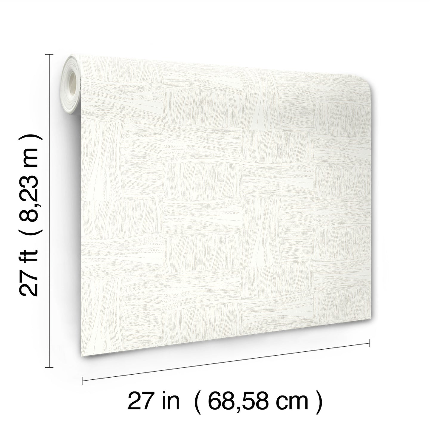 York Wallcoverings New Origins Wicker Dot Ivory Wallpaper  Geometrics Whites and Off-Whites   - OI0636