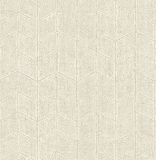 York Wallcoverings New Origins Flatiron Geometric Oyster Wallpaper  Chevron and Houndstooth Whites and Off-Whites   - OI0642
