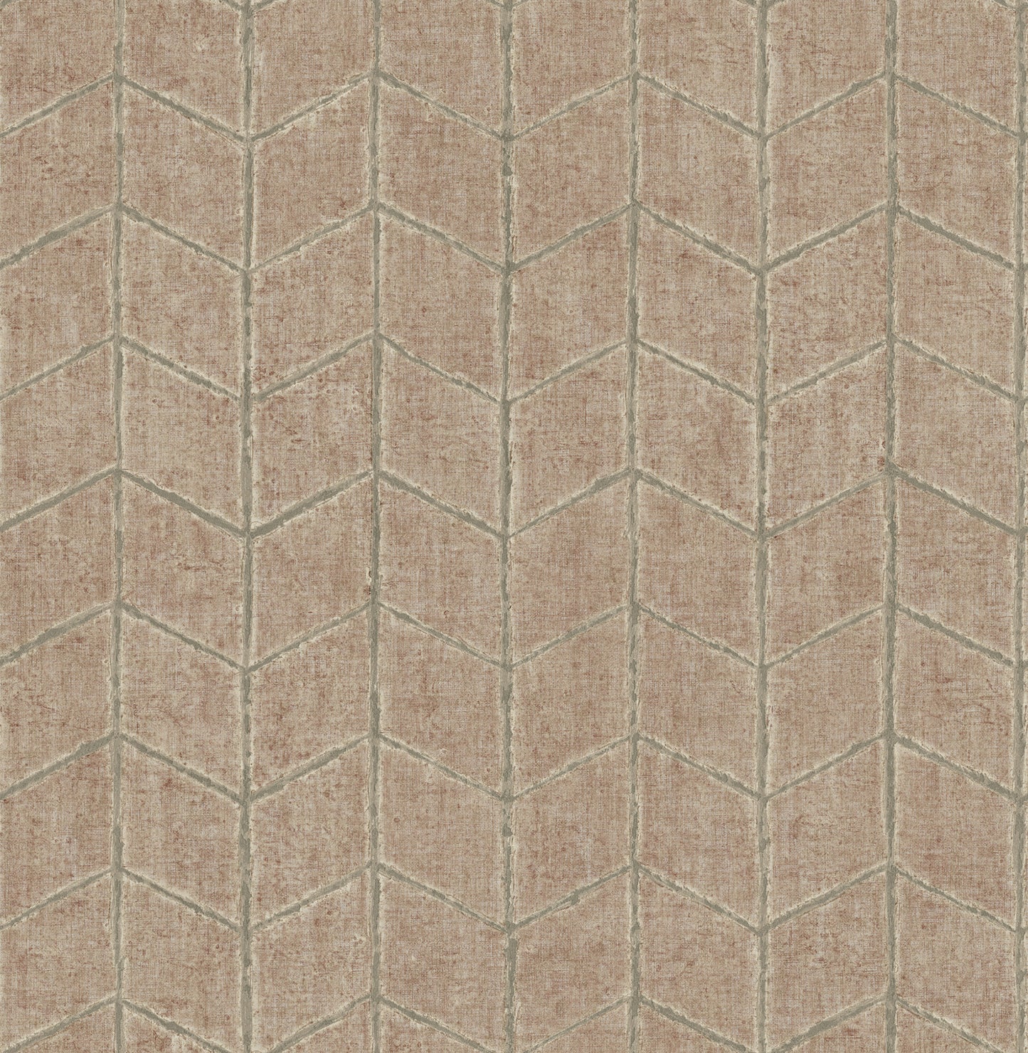 York Wallcoverings New Origins Flatiron Geometric Brick Wallpaper  Chevron and Houndstooth Reds   - OI0646