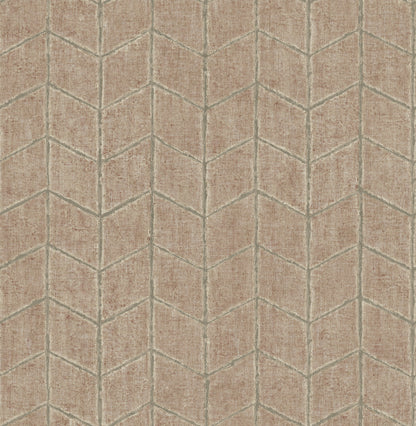 York Wallcoverings New Origins Flatiron Geometric Brick Wallpaper  Chevron and Houndstooth Reds   - OI0646