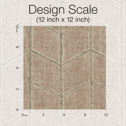 York Wallcoverings New Origins Flatiron Geometric Brick Wallpaper  Chevron and Houndstooth Reds   - OI0646