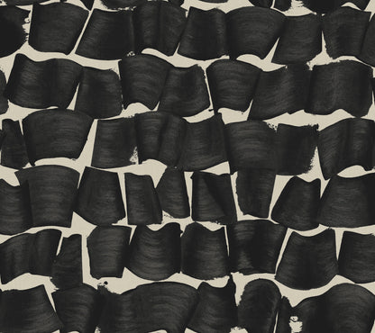 York Wallcoverings New Origins Brushed Ink Black Wallpaper  Novelty Blacks   - OI0651