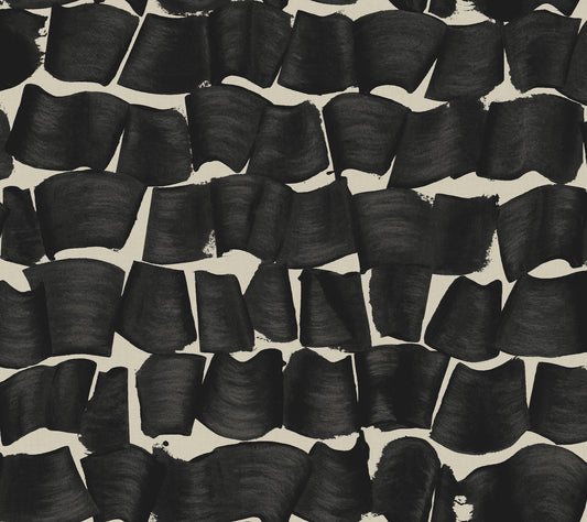 York Wallcoverings New Origins Brushed Ink Black Wallpaper  Novelty Blacks   - OI0651