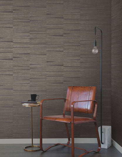 York Wallcoverings New Origins Line Stripe Charcoal Wallpaper  Textures Browns   - OI0661
