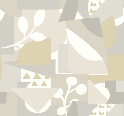 York Wallcoverings New Origins Cut Outs Neutral Wallpaper  Geometrics Beiges   - OI0672