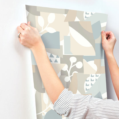 York Wallcoverings New Origins Cut Outs Sky Blue Wallpaper  Geometrics Blues   - OI0673