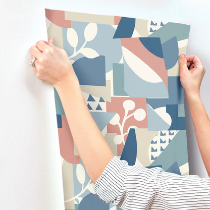 York Wallcoverings New Origins Cut Outs Blue Wallpaper  Geometrics Blues   - OI0674