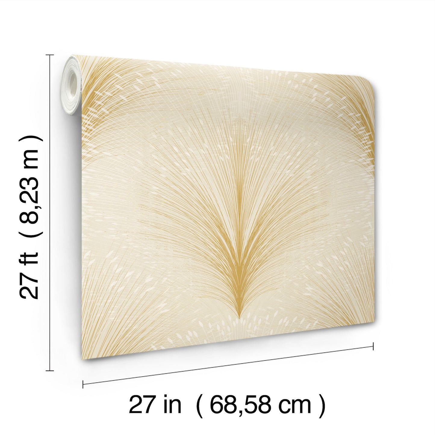 York Wallcoverings New Origins Papyrus Plume Beige Wallpaper  Botanical Beiges   - OI0681