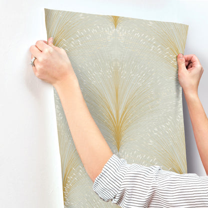 York Wallcoverings New Origins Papyrus Plume Sage Wallpaper  Botanical Greens   - OI0682