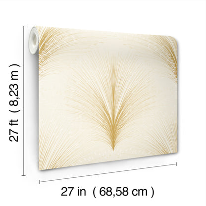 York Wallcoverings New Origins Papyrus Plume Ivory Wallpaper  Botanical Whites and Off-Whites   - OI0683