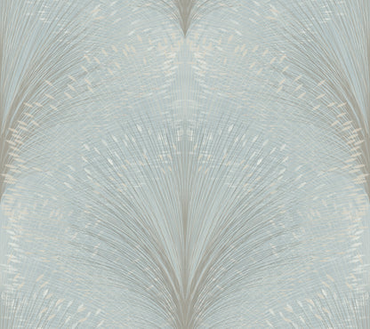York Wallcoverings New Origins Papyrus Plume Sky Blue Wallpaper  Botanical Blues   - OI0685