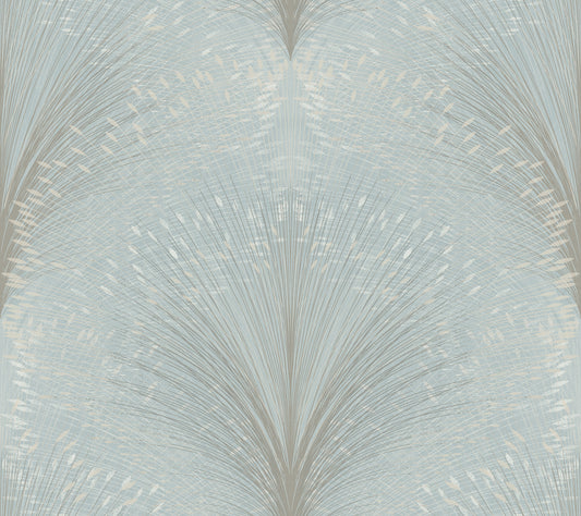York Wallcoverings New Origins Papyrus Plume Sky Blue Wallpaper  Botanical Blues   - OI0685