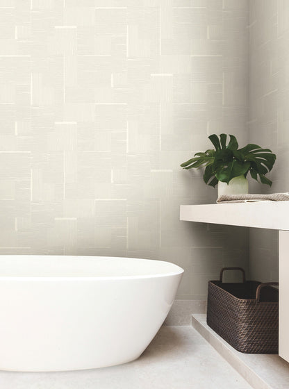 York Wallcoverings York Wallcoverings Contour Ivory Wallpaper  Geometrics Whites and Off-Whites   - OI0701