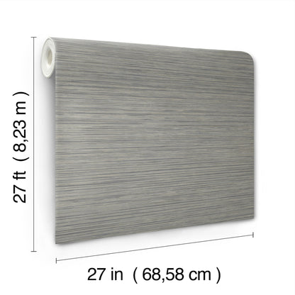 York Wallcoverings Grasscloth II Vista Charcoal Wallpaper  Textures Blacks   - OI0735