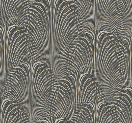 York Wallcoverings Magnolia Home 4 Deco Fountain Black Wallpaper  Traditional Blacks   - OL2768