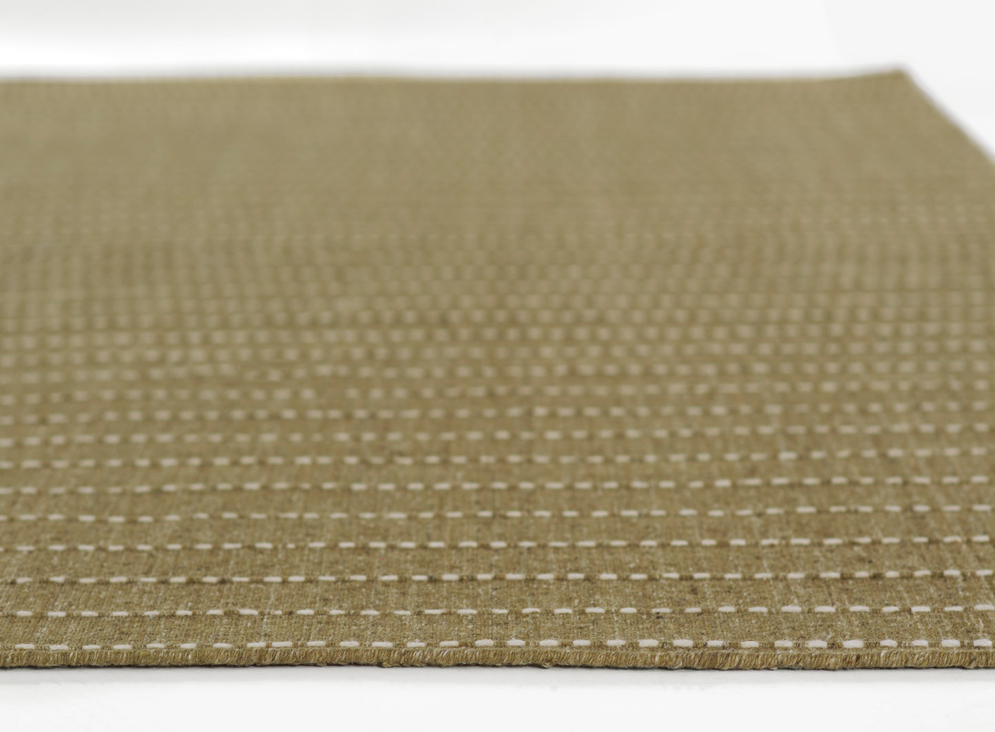 Olive-green rug, rectangular, 8' x 10'.