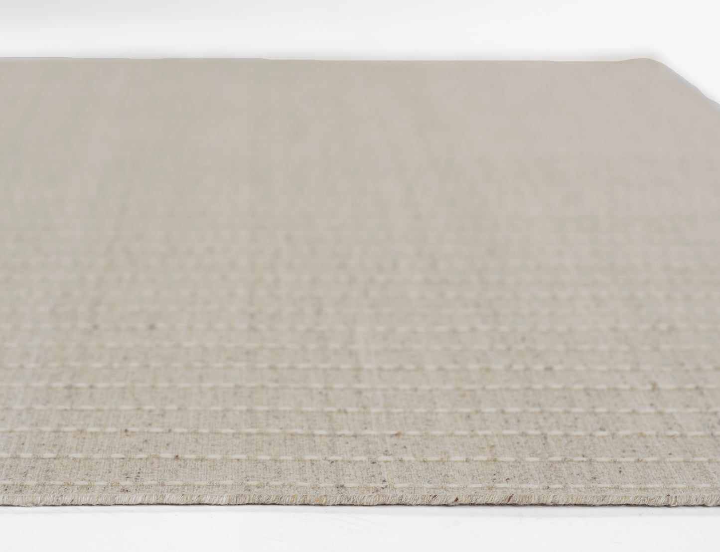 Natural beige woven rug runner with a subtle grid pattern and earthy jute texture, measuring 2'3" x 8'.