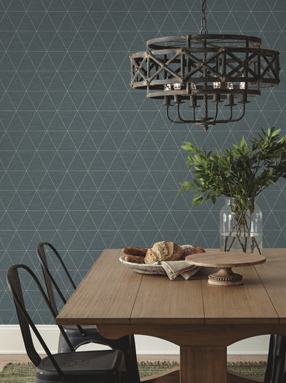 York Wallcoverings Magnolia Home 4 Ridge Dark Grey Wallpaper  Geometrics Greys   - OM3611