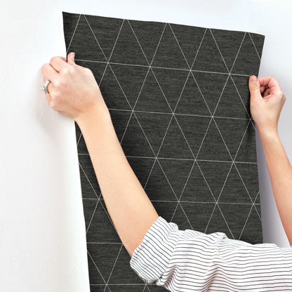York Wallcoverings Magnolia Home 4 Ridge Geometrics Modern Black   - OM3613