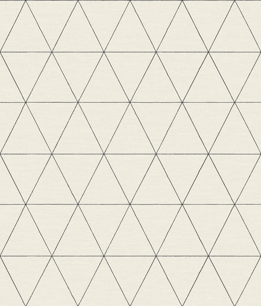 York Wallcoverings Magnolia Open Sheet Ridge White and Black Wallpaper Modern Geometrics Whites and Off-Whites   - OM3615
