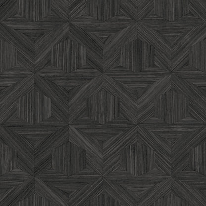 York Wallcoverings Magnolia Open Sheet Parquet Black Wallpaper  Brick, Wood and Stone Blacks   - OM3621