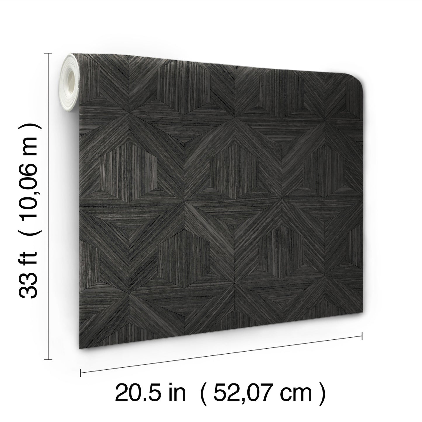 York Wallcoverings Magnolia Open Sheet Parquet Black Wallpaper  Brick, Wood and Stone Blacks   - OM3621